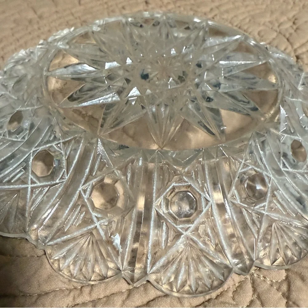 Beautiful Antique Crystal Plate American Brilliant Period 8